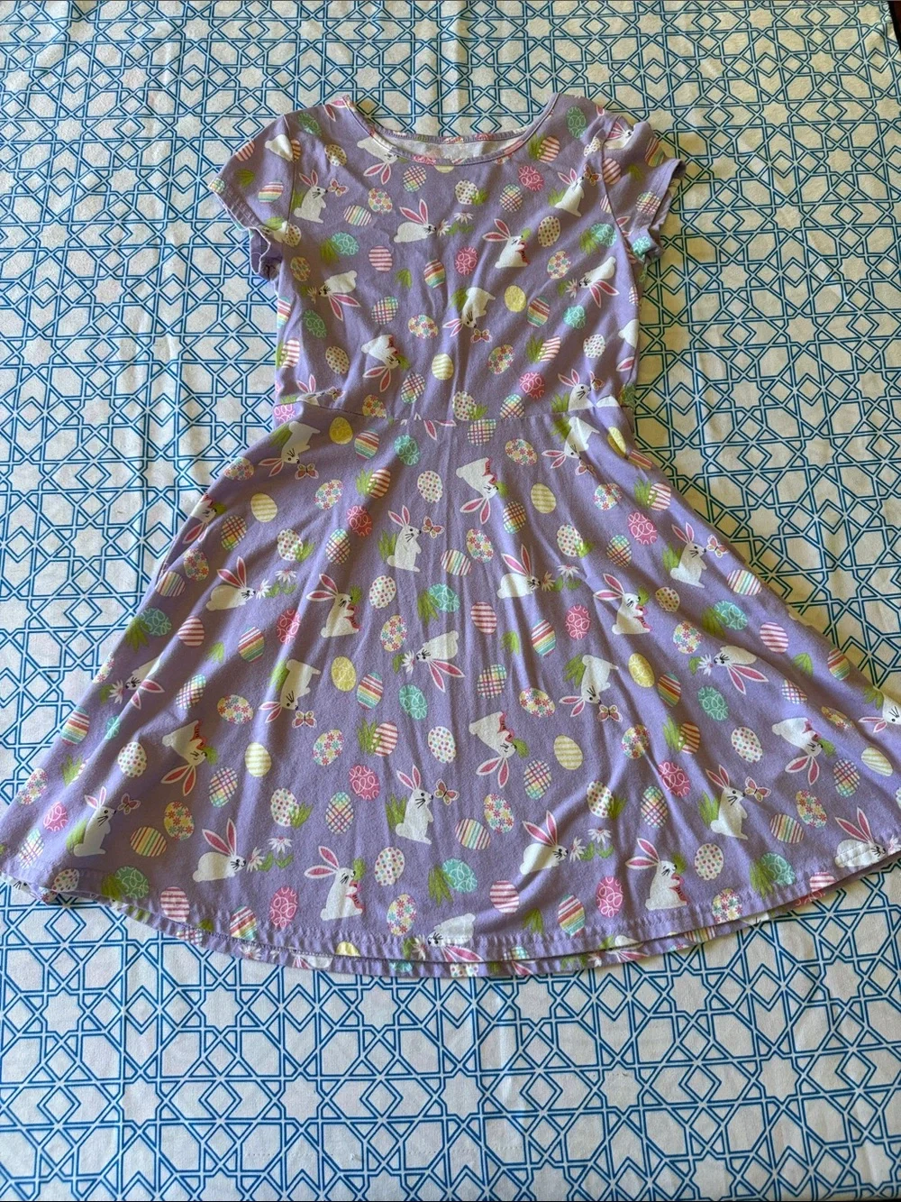 The Children’s Place Lavender Easter Bunny & Egg Spring Dress - Picture 1 of 11